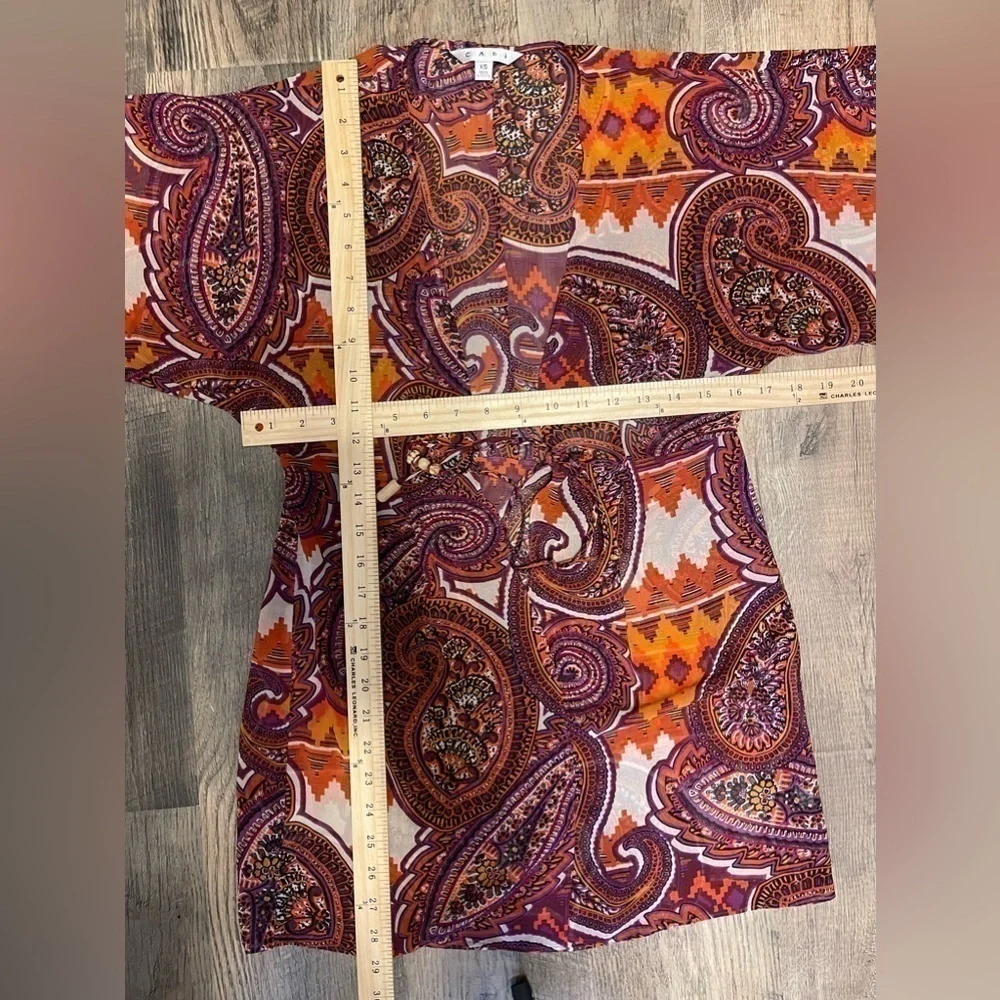 CAbi Sheer Paisley Print‎ Kimono size XS